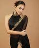 Stunning Black Saree | Plain Soft Georgette | Bollywood Style For Party Wear