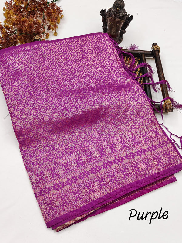 Ready-to-Wear Pure Soft Silk Kubera Pattu Banarasi Saree | Effortless Elegance | Traditional Opulence