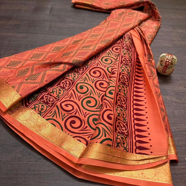 Ready-to-Wear Mysore Digital Printed Crepe Silk Saree | Effortless Elegance | Contemporary Chic