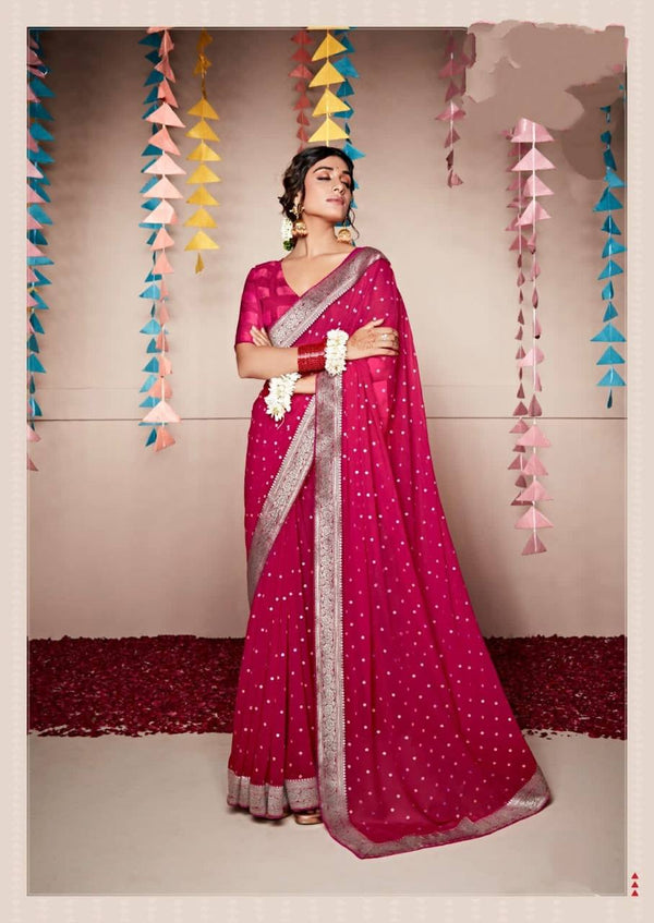 Ready-to-Wear Heavy Georgette Printed Saree | Effortless Elegance | Contemporary Chic