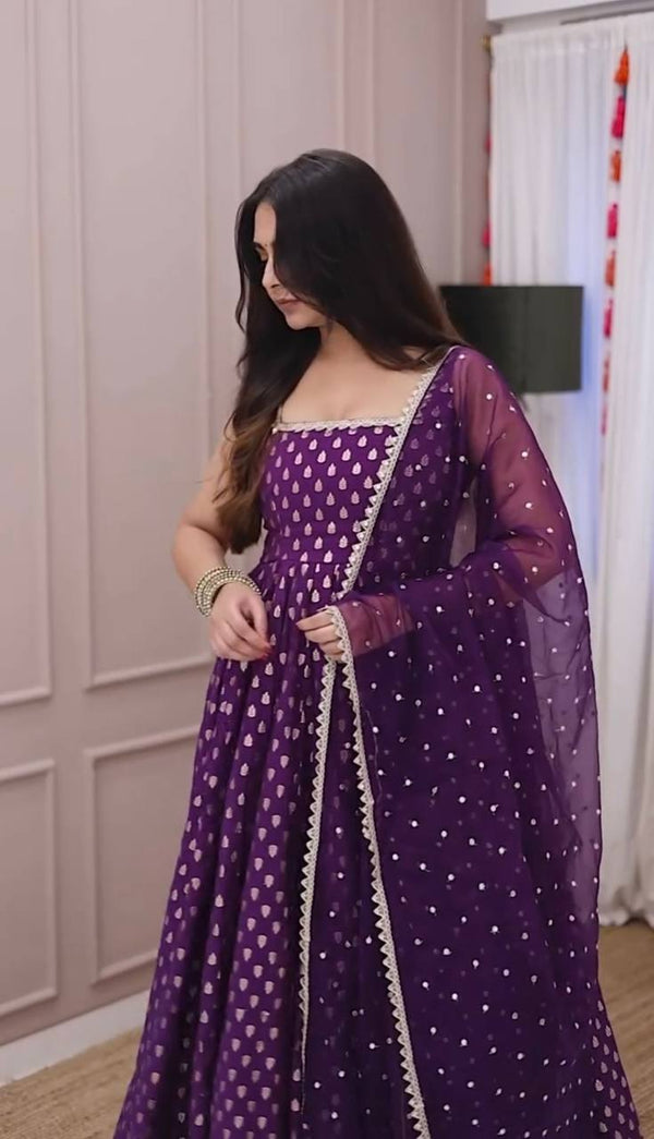 Pure soft viscose georgette Anarkali salwar suit