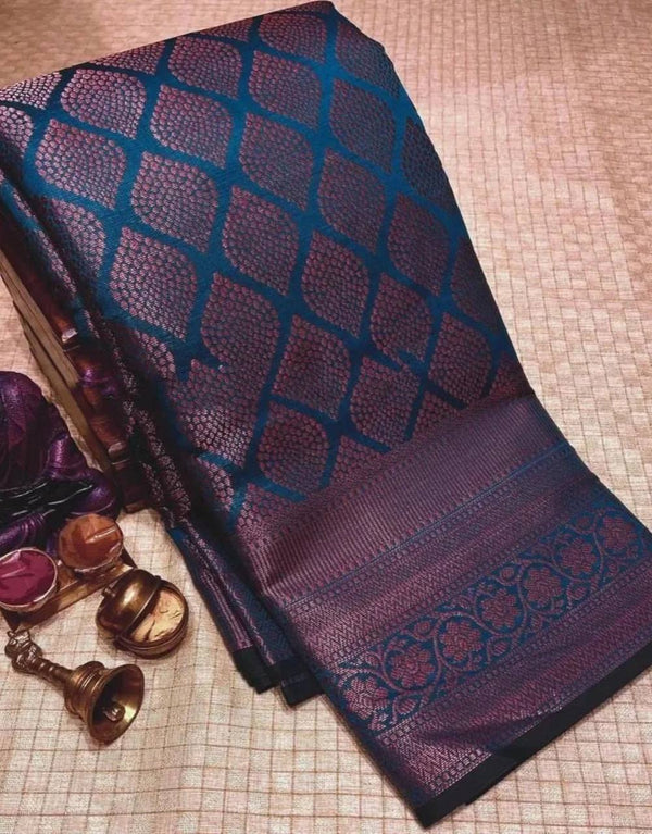 Ready-to-Wear Soft Lichi Silk Banarasi Saree with Rich Pallu | Effortless Elegance | Luxurious Drapes