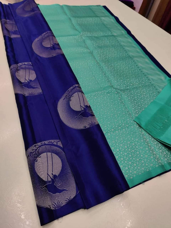 Ready-to-Wear Soft Lichi Silk Banarsi Saree with Rich Pallu | Effortless Elegance | Luxurious Drapes